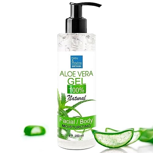 Image of 100% Natural Aloe Vera Gel from Canary Islands - Moisturizing & Soothing for Skin, Hair Mask, Post-Shave & Post-Epilation - Reduces Dark Spots - Pump Dispenser 200 ml 7.03 fl oz