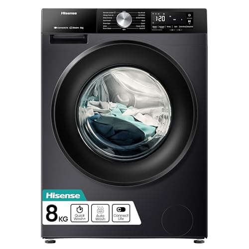 Image of Hisense 3S WiFi Series WF3S8043BB3 8 KG Front Load Washing Machine Durable Inverter, Steam Wash, Quick Wash, 19 Programmes 1400 RPM White Energy Rating A
