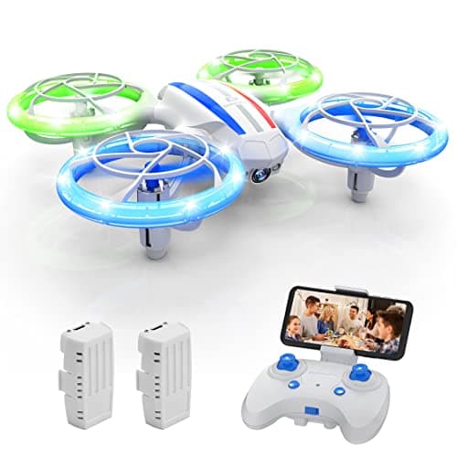 Image of DEERC Mini Drone with 720P HD FPV Camera for Kids, D23 RC Quadcopter with Bright LED Lights, Altitude Hold, Headless Mode, 3D Flips, Voice/Gesture Control, 2 Batteries, Gift Toy for Boys and Girls