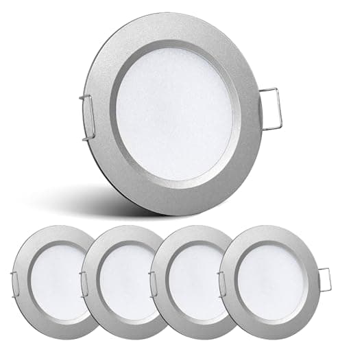 Image of acegoo 12V Campervan Boat Downlights LED Recessed Ceiling Lights Dimmable 4 Pack 215LM 2.5W Warm White IP64 Spot Lights for Caravan Cabin Truck Motorhome Under Cabinet, Silver 3000K