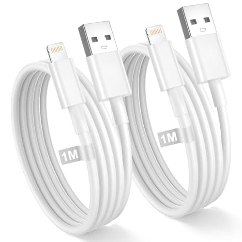 Image of iPhone Charger Cable 1M 2Pack, [Apple MFi Certified] USB to Lightning Cable Fast Charging Lead, 2.4A Lightning Fast Charger Cable Wire for iPhone 11 12 13 14 Pro Max XS XR X 8 7 6 Plus 5,iPad and iPod