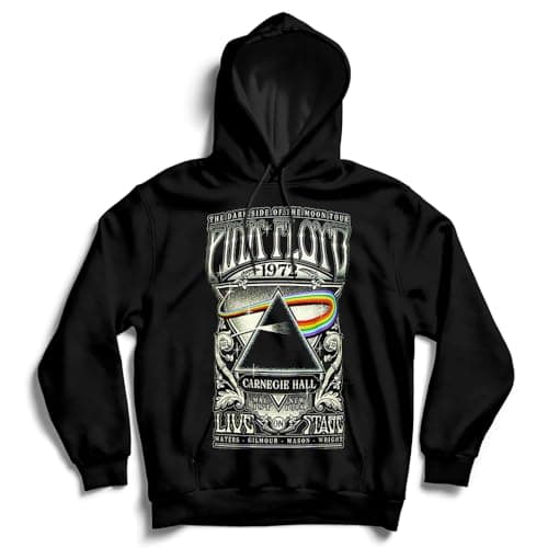 Image of Pink Floyd Men's Carnegie HALL Poster Mens Black Hoodie Long Sleeve Hoodie, Large