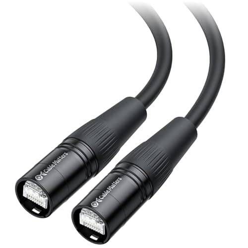 Image of Cable Matters Shielded Cat6 Ethernet Cable Compatible with EtherCON RJ45 Connectors in Black - 30 ft for Professional Audio, Video, and Networking Applications