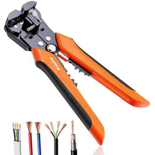 Image of Preciva Wire Stripper, 3-in-1 Automatic Electrical Wire Strippers & Terminal Crimper, Self-Adjusts 0.2-6mm², Adjustable Length, TPR Grip, Cable Stripper Tool for Multi/Single Core & Coaxial