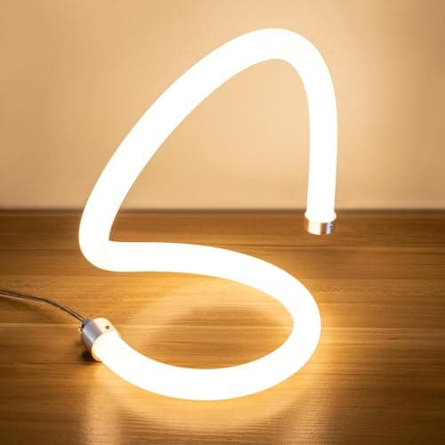 Image of HARPER LIVING Modern LED Table Lamp, Bedside Table Light Warm White (3000K) S Shape, Desk Reading Lamp for Bedroom Bedside Living Room Office Hotel B&B