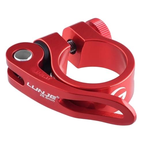 Image of TRIWONDER Bike Seat Post Clamp 28.6mm, 31.8mm, 34.9mm Quick Release Seatpost Tube Clamp for MTB Road Casual Bike (Red, 31.8mm)