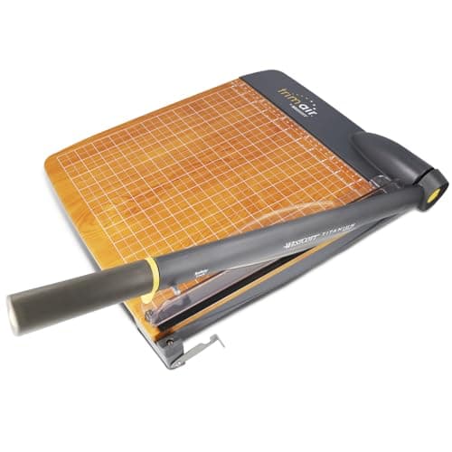Image of Westcott TrimAir Paper Trimmer 12’ (30 cm) | Premium Cutting Machine with Wooden core and Titanium-Coated Blade | Guillotine Cutter incl. Grid & Measuring Scales for up to 30 Sheets | 15106