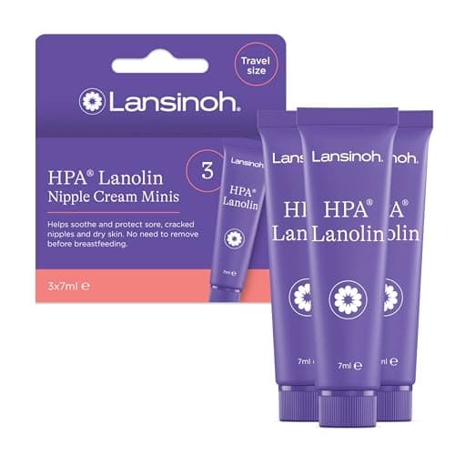 Image of Lansinoh HPA Lanolin Nipple Cream - 3 x 7ml - Sore Nipples Cracked Skin Breast Feeding 100% Natural Hypoallergenic Tasteless & Odourless BPA BPS-free Breastfeeding Hospital Nappy Bag Essentials