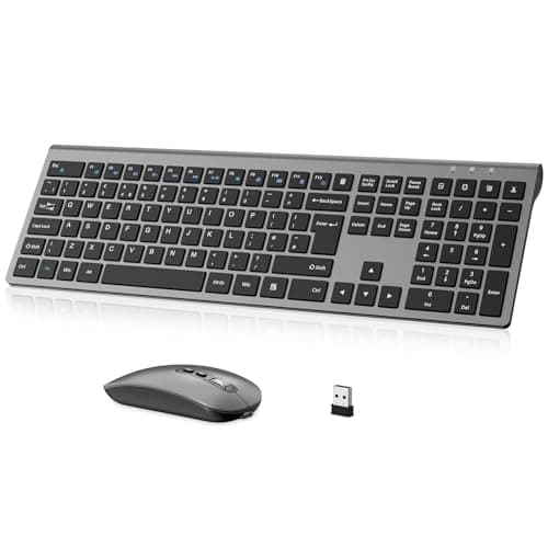 Image of EasyTyping Rechargeable Wireless Keyboard and Mouse - Type with Ease & Double Your Efficiency - High-end Laptop Keyboard Technology -Full Size & Noiseless Design, say goodbye to typing troubles
