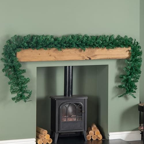 Image of Samuel ALEXANDER 2.7m Plain Green Christmas Garland with 260 Tips Christmas Garland Decoration Xmas garlands Decoration for Stairs, Fireplaces, Home Decor New Year Wedding Holiday