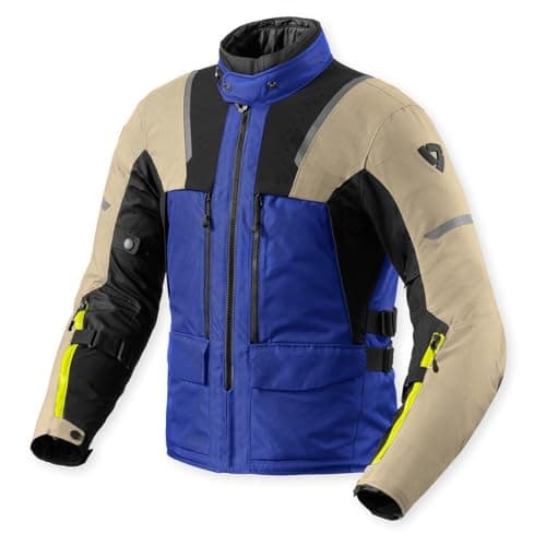 Image of REV'IT! Offtrack 2 H2O Adventure Touring Motorcycle Jacket (Sand/Blue - Small)