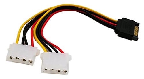 Image of zdyCGTime 6" SATA 15-Pin Male to Dual 4-Pin Molex LP4 Female IDE Hard Drive Power Y Adapter Converter Cable Male to Female for 12V/IDE HDD DVD