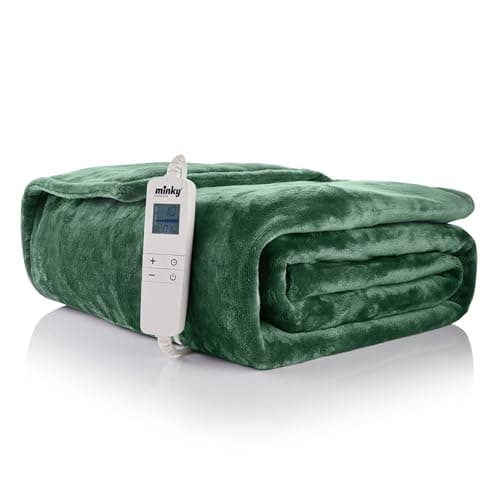 Image of Minky Luxury Heated Throw Blanket - Extra Large Double, 180cm x 135cm, Luxury Fleece Blankets, 10 Heat Settings, Electric Throw, Machine Washable