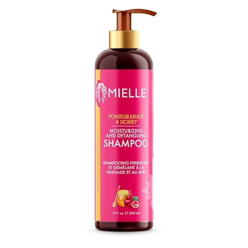 Image of Mielle Pomegranate & Honey Detangling & Moisturising Shampoo - Curly Hair Shampoo for Women - Enriched with Honey & Babassu Oil to Lift Dirt, Loosen Tangles & Retain Moisture, 355 ml (Pack of 1)