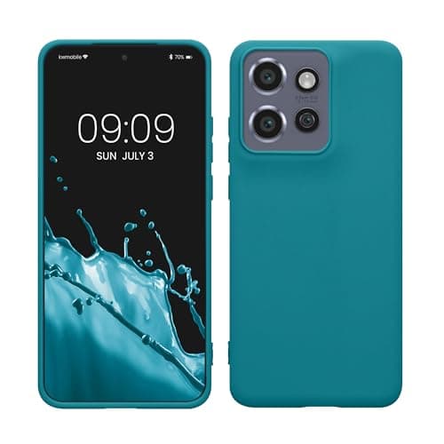 Image of kwmobile Case for Motorola Edge 60 Neo/Edge 50 Neo/ThinkPhone 25 Case - Soft Cover - Shockproof TPU Material - Wireless Charging - Petrol