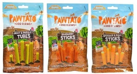 Image of Benevo PAWTATO Treats for Dogs Bargain Bulk Buy 3 Pack Deal- Vegan Vegetarian Low Fat Gluten Free Dog Treats Meat Dairy Free