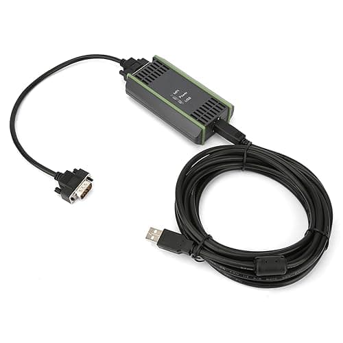 Image of PLC programming cable USB MPI cable compatible with Siemens S7-200 S7-300 S7-400 PLCs, 7-pin isolated adapter cable, replacement for 6ES7972-0CB20-0XA0, industrial automation programming cable