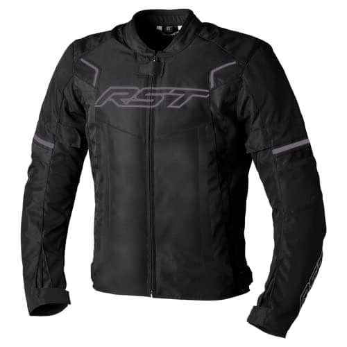 Image of Motorbike RST Pilot Evo Mens Textile Jacket Biker Rider Sports CE Approved Jacket (Black/Black/Black,48)