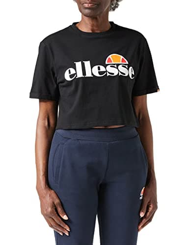 Image of ellesse Women's Alberta Cropped Tee T shirt, Anthracite, 8 EU