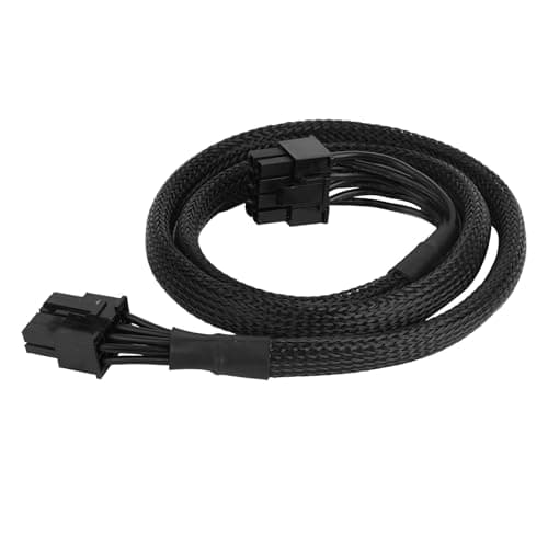 Image of PCIe Cable for EVGA Power Supply, 70cm/27.5in Black Braided 8 Pin Male to 6+2 Pin Male GPU Power Cord 18AWG 10A Modular Cable Compatible with EVGA G2 G3 G5 G6 G7 Series