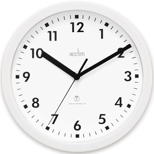 Image of Acctim 74662 Nardo 20cm Radio Controlled White Wall Clock