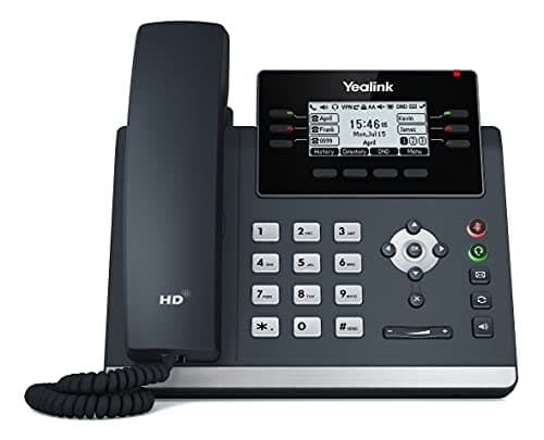 Image of Yealink SIP-T42U Feature Rich IP Power over Ethernet Corded Phone with Optima HD Voice Technology and 2.7 Inch LCD Graphical Display with Backlight (192 x 64 Pixel) - Black