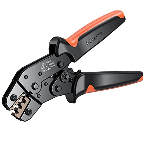 Image of Non Insulated Crimping Tool, Preciva 0.5-1.5mm²/22-16 AWG Crimping Tools, with Ratchet Machanism, Perfect Crimping for Electronic Jobs, Wire Crimper Only Without Accessories