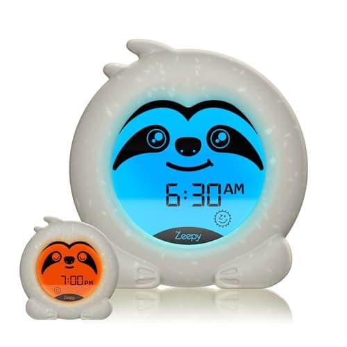 Image of Zeepy 2-Phase Sleep Trainer Clock | USB Powered Toddler Clock | Drop Proof Sleep Training Clock for Children | Sleep Friendly Lighting For Better Family Sleep - Slumber the Sloth