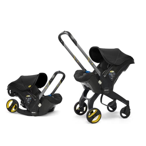 Image of Doona+ Baby Car Seat & Travel Stroller Nitro Black - Convertible 0+ Car Seat and Pram with 5 Point Safety Harness - Ergonomic Pushchair and Travel System - ISOFIX Base Sold Separately