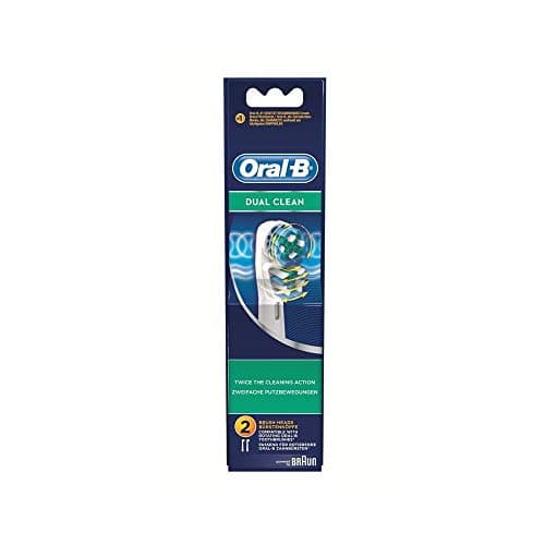 Image of Oral-B Dual Clean Replacement Toothbrush Heads Powered by Braun, White/Blue, 2 Count