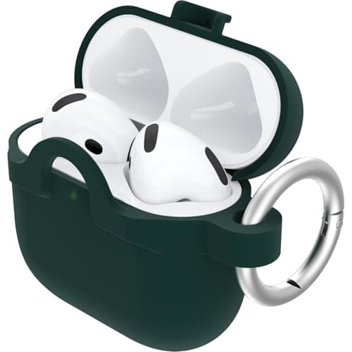 Image of OtterBox Soft Touch Headphone Case for AirPods (4th gen), Shockproof, Drop proof, Ultra-Slim, Scratch and Scuff Protective Case for Apple AirPods, Includes Carabiner, Black