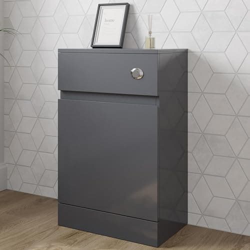 Image of Artis Grey Gloss Back to Wall Toilet Unit - 500 x 320mm