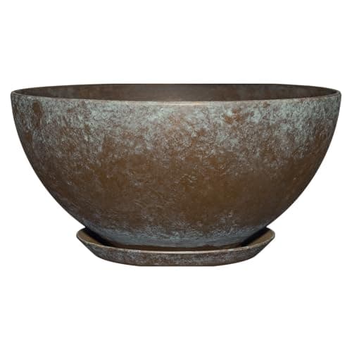 Image of Classic Home & Garden Plant Pot, Resin, Weathered Copper, 10" Rosie