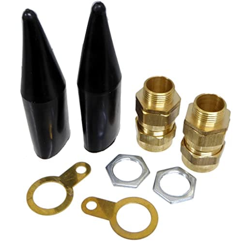 Image of Pack of 2 CW20 Brass Glands for SWA Armoured Cable Outdoor Use - Suits 3 Core 6mm and 10mm
