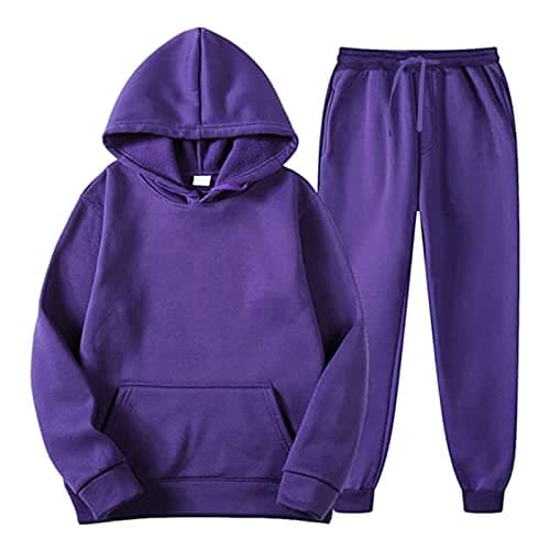 Image of Mens Tracksuit Set 2 Piece Sweatshirt And Joggers - Men's Hoodie Set Mens Gym Tracksuit Set Casual Tracksuit Set 2 Piece Hoodie Jogging Bottoms Tracksuit Hoodie Fleece Pants Jogging Suit Sweatpants