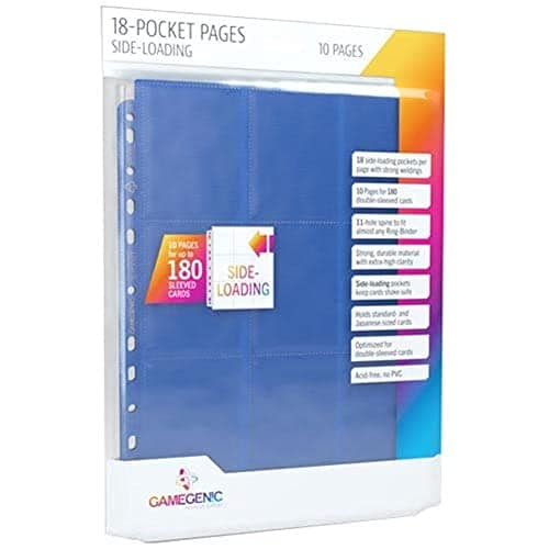Image of Gamegenic | Sideloading 18-Pocket Pages 10 pcs Pack Blue | Trading Card Game Accessory