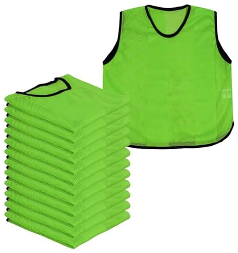 Image of A2Z 12 Pack Sports Training Mesh Bibs Lightweight Comfortable - Sports Bibs Green 12 Pack S/M/L