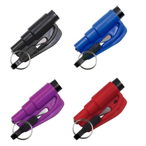 Image of KDRNXVAL 4 Pcs Car Emergency Escape Tool Set, Dual-Function Window Breaker & Seat Belt Cutter, Hardened Steel Tip, Fast Rescue Tool for All Vehicles, Land & Underwater Use