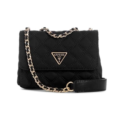 Image of GUESS Women's Giully Mini 2 Compartment Convertible Flap Shoulder Bag, Black, One Size