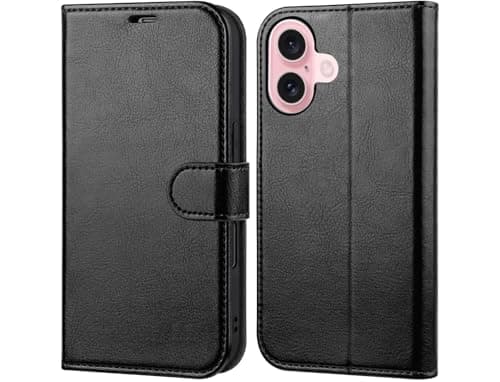 Image of AMAZE!UK For Samsung Galaxy A05 Case Leather Wallet Book Flip Folio Stand View Cover with Card Slots Compatible with Galaxy A05 (Black)