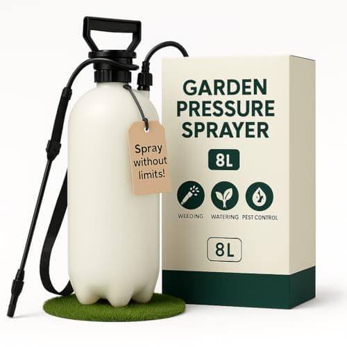 Image of 8L 8 Litre Pressure Sprayer - Knapsack, Shoulder Strap, Pump & Trigger Action - For Weed Killer/Water/Pesticides Etc.