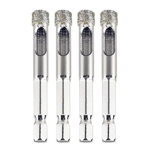 Image of 4-Pack 5/16" (8mm) Diamond Tile Hole Saw Pilot Bit Drill Bits for Ceramics, Flower Pots, Glass, Stone, Porcelain Tile, Granite and Marble Wet Use