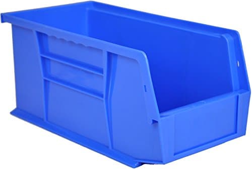 Image of Pack of 20 x Rhino Tuff Bin30 Blue Plastic Storage Parts Bins - Stacking Component Box Ideal for Garage Workshop or Warehouse Picking Bin