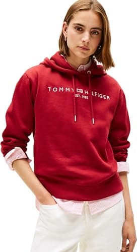 Image of Tommy Hilfiger Women’s Hoodie with Logo, Red (Regatta Red), XS
