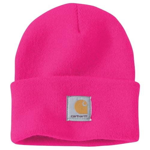 Image of Carhartt Men's Knit Cuffed Beanie, Pink Glow, One Size