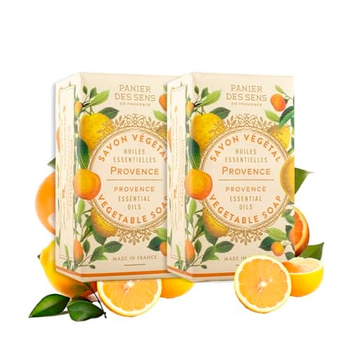 Image of Panier des Sens - Provence Soap Bar 2x150g - Moisturizing Gentle Scented - Natural Soap with Sweet Almond - 97% Natural Ingredients Made in France - Vegan