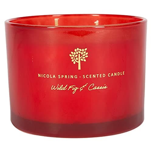 Image of Nicola Spring Wild Fig & Cassis Scented Candle - 350g - 38 Hour Burning Time Natural Soy Wax Double Wick Candles Relaxing Fragrance Aromatherapy Gift Set