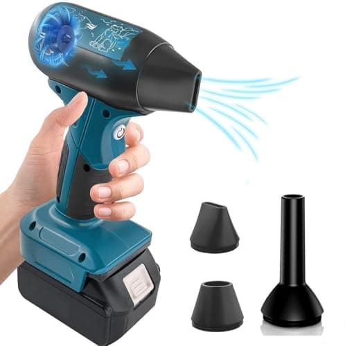 Image of 130000RPM Cordless Leaf Blower for Makita 18V Battery, 4 Speed Compact Turbo Jet Fan Blower for Garden Lawn Snow Leaf BBQ Keyboard(No Battery)