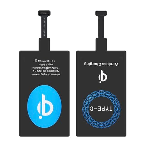 Image of 2PCS Ultra Slim Type-C Wireless Charging Receiver Adapter, 10W Qi Wireless Charger Receiver for USB-C Android Phones, Foldable Plug, High Conversion Efficiency