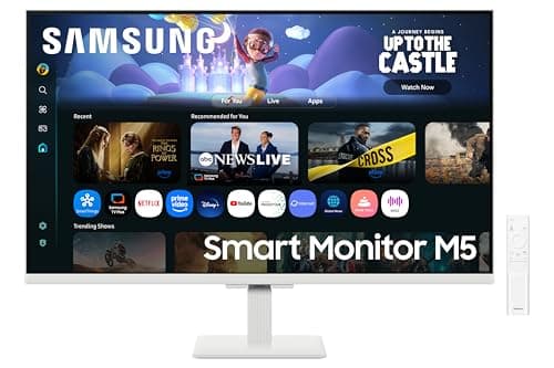 Image of Samsung LS32FM501UXXU 32" Full HD HDR10 Smart Monitor with Speakers - White - 1920x1080, USB, HDMI, WiFi, Bluetooth, Remote Control, Smart Hub for TV streaming, Catch Up Apps and Gaming Hub
